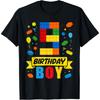 9 Year Old Birthday Boy 9th Birthday Party Building Blocks T-Shirt