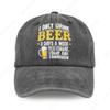 Funny Baseball Cap for Women Men, Birthday Gift for Beer Drinking Lover, Adjustable Vintage Funny Dad Hat Grey