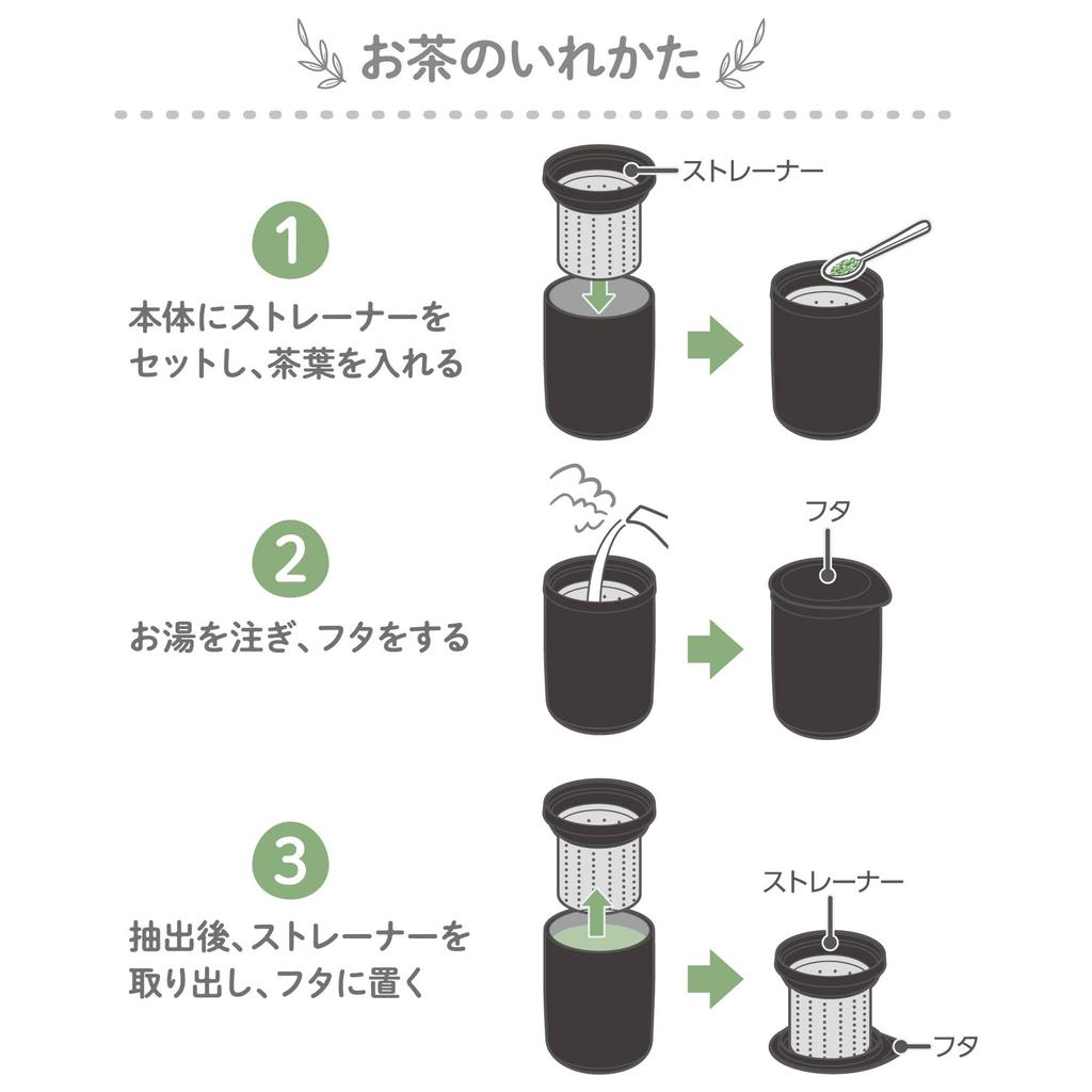 Термос для чая с вакуумной изоляцией, стакан для чая 500 мл, черный STB [с ситечком] JTB-500FI
