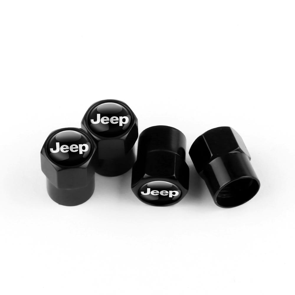 4Pcs/set Car Tire Valve Caps Mental Dust-proof Cover Decoration For JEEP Grand Cherokee Renegade Wrangler Compass Accessories JPYAX1