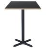 60 X 60 Cm High Table - Dina Model Black Wooden Edges