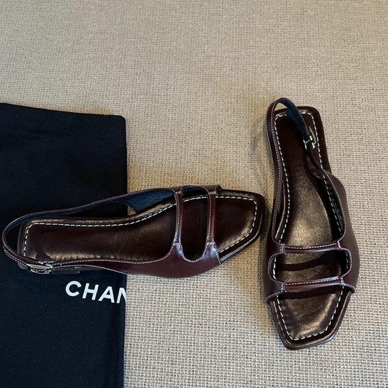 Версия из коровьей кожи~ нишевые сандалии с открытым носком на плоской подошве женские пляжные повседневные с задним ремешком крутые шлепанцы