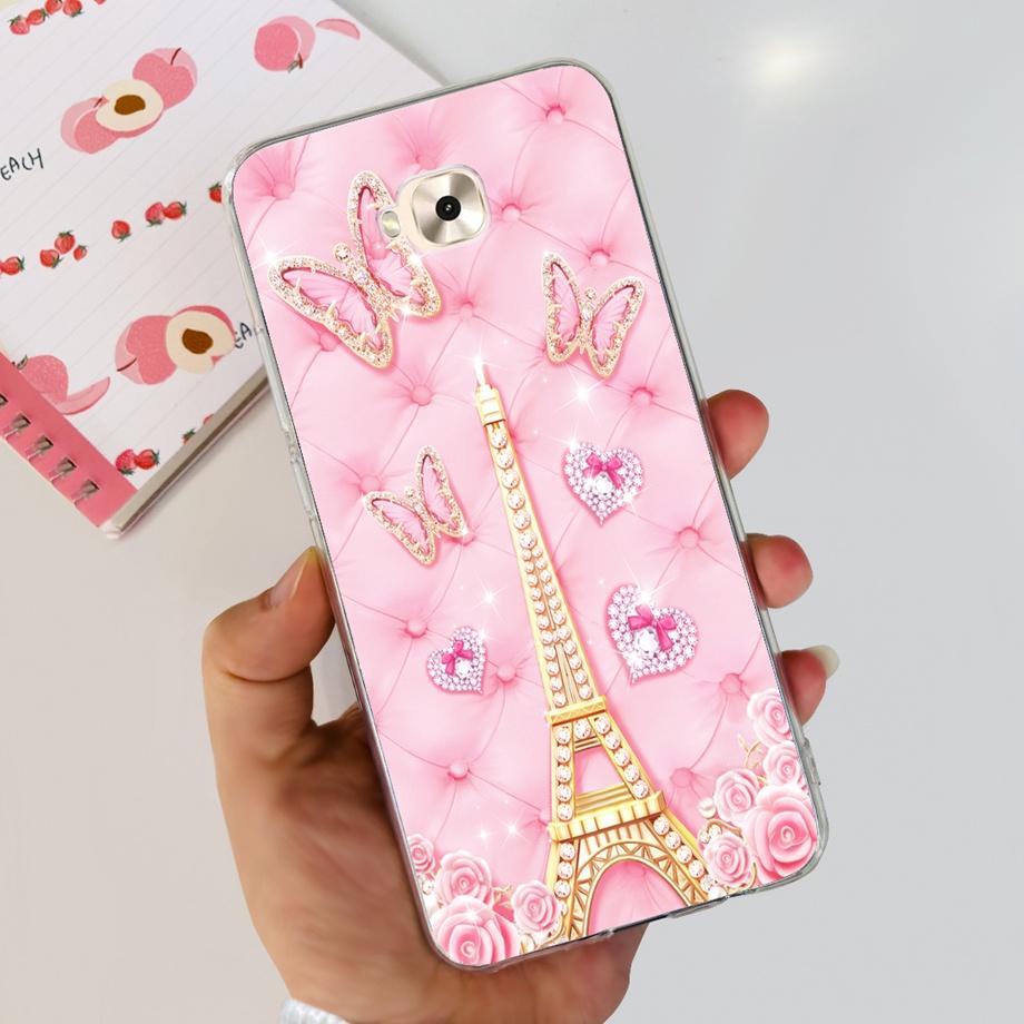 Soft TPU Slim Capa For ASUS ZENFONE ZOOM S ZE553KL Case ASUS ZENFONE 4 SELFIE ZD553KL Back Cover Transparent Cow Print Lion Etui