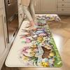 1Pcs Anti Fatigue Kitchen Rugs, Easter Bunny Egg Print Waterproof Non-Slip Thick Cushioned Kitchen Mat Heavy Duty Comfort Standing Mat for Kitchen