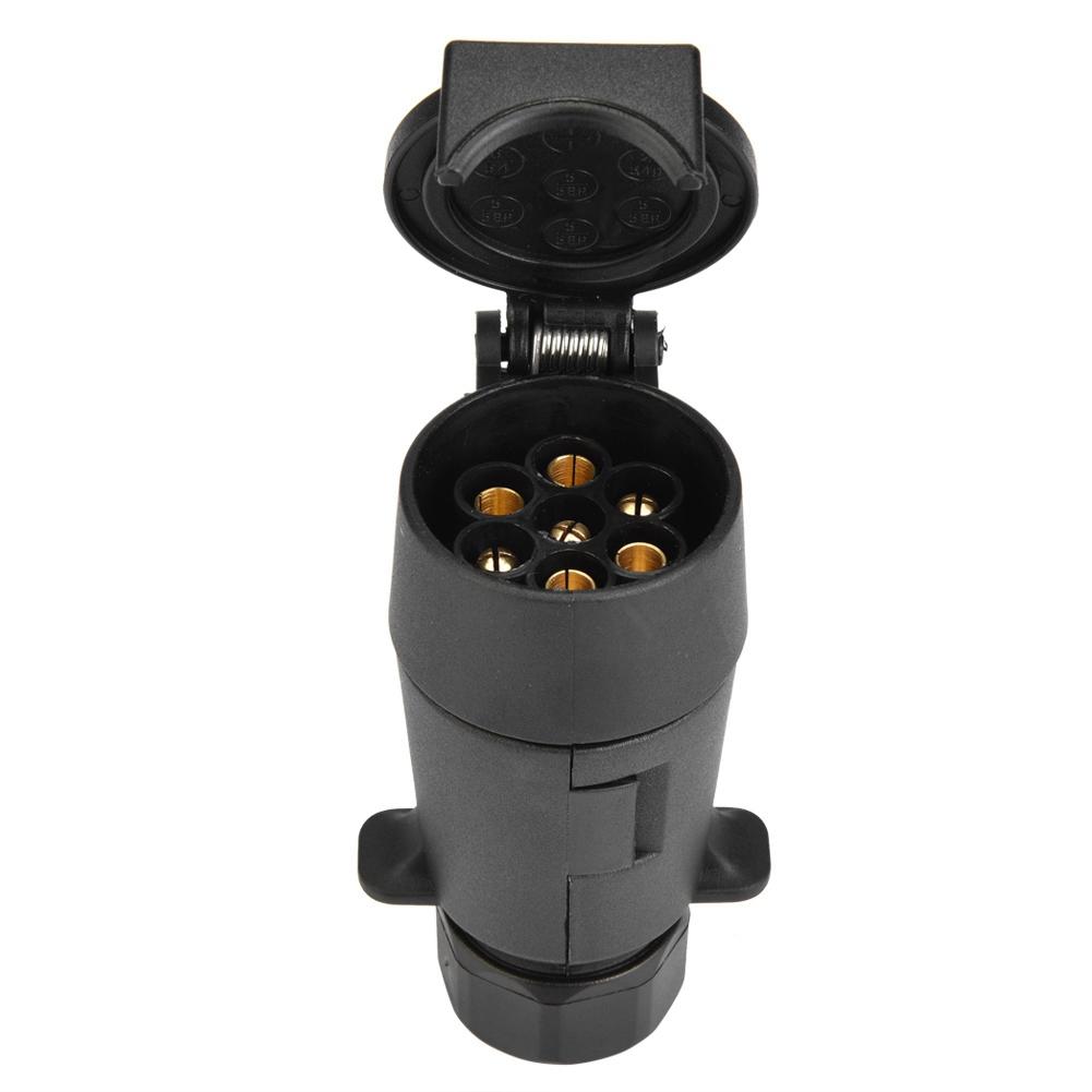7 Pin Car Trailer Socket Plug Adapter Wire Connector for Caravan Towbar Towing 12V