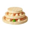Wooden Cat Toy, Rotating Ball Tower for Cats, No Assembly Required, Non-Stop Rotating, Safe Material