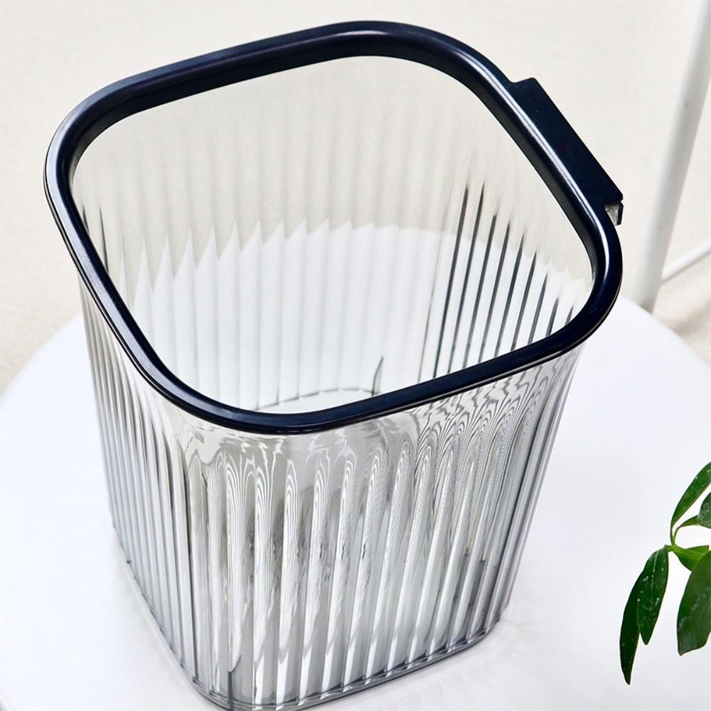Luxury Transparent Trash Can Plastic Dustbin Reusable Trash Basket Toilet