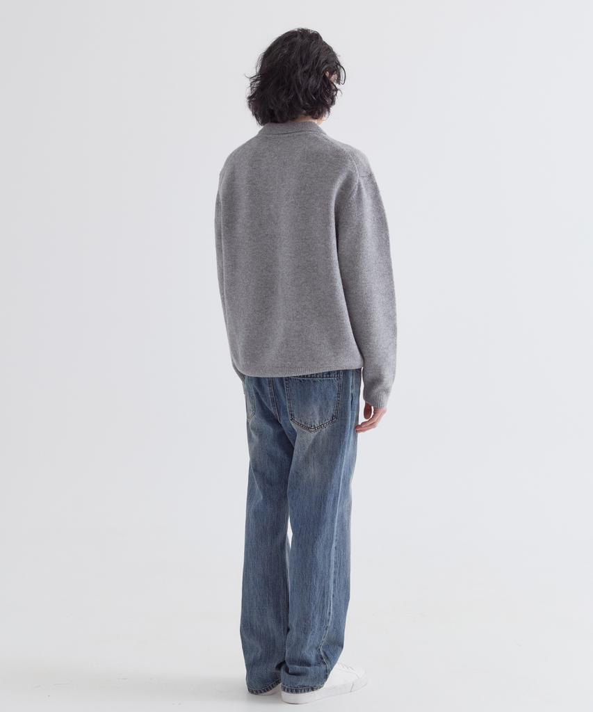 EZIO Natural Button Collar Knit_Melange Gray