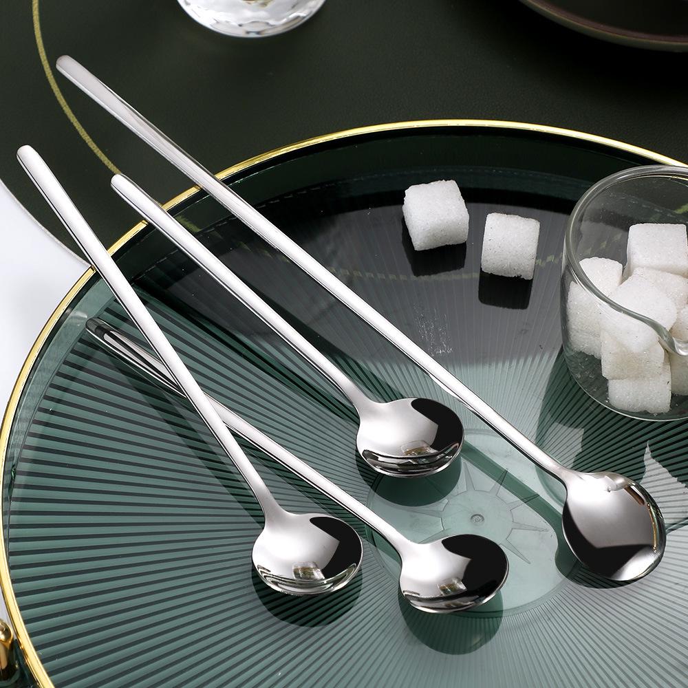 Ложка для льда с длинной ручкой из нержавеющей стали 304 — идеально подходит для размешивания меда, чая с молоком и кофе