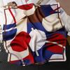 Geometric Color Matching Simulation Silk 70 Small Square Scarf Printed Silk Scarf Women'S Thin Scarf Sunscreen Headscarf