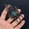 Blue Turquoise Handmade Gemstone Pendant, 999 Copper Wire Wrapped Antique Jewelry Pendant, For Engagement Gift
