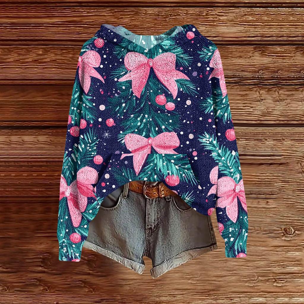 Женская модная повседневная толстовка с капюшоном и длинными рукавами с принтом