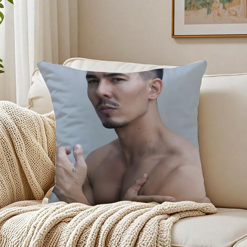 LLewis Tan Movie Star Peripheral Cushion Cover Pillowcase Antidustmite living Room Sofa Decor Cushion Room