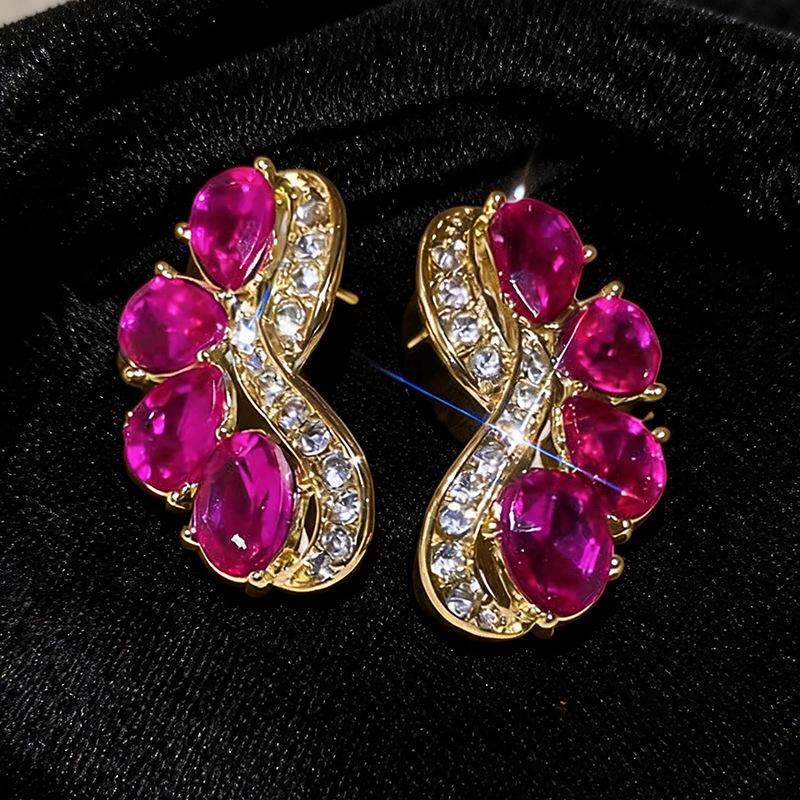 Серебряная Игла Роскошные Асимметричные Геометрические Стеклянные Хрустальные Серьги-Капли для Женщин