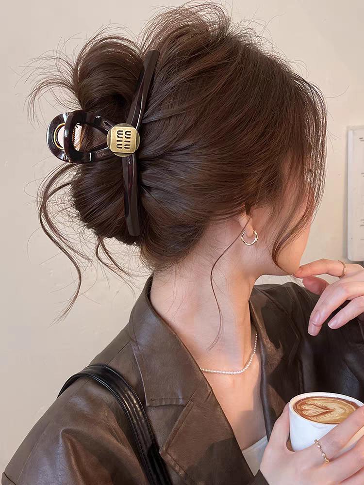 Корейская ретро большая заколка-краб для густых волос - Заколка-краб для волос высокого класса для прически пучок 2025