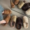 Модные ретро универсальные туфли Birkenstock из шерсти с пряжкой женские 2025 осень и зима новые бархатные на толстой подошве однотонные с сумкой и помпоном