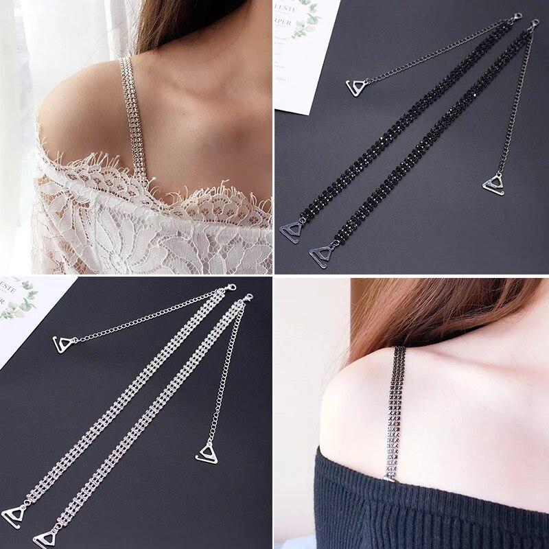1 Pair Sexy Rhinestone Women Bra Straps Elegant Bra Shoulder Strap Off-the-shoulder Underwear Straps Accessories