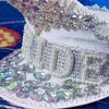 Свадебная шляпа невесты с красочным декором из страз, шляпа для сценического шоу, военная шляпа, шляпа для выступлений на сцене, маскарадная вечеринка