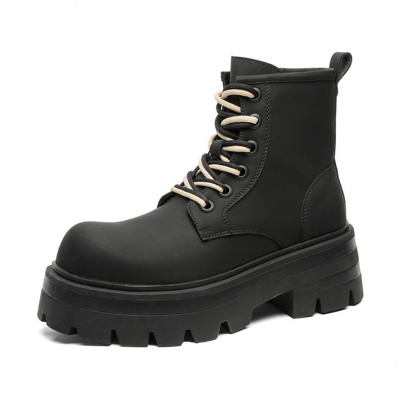 Men Fashion Stage Nightclub Platform Boots Designer Original Leather Shoes Cowboy Autumn Winter Boot High Motorcycle Botas Male