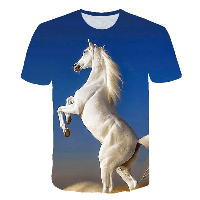 Animal Horse 3D Print Kids Short Sleeve T Shirt Fashion Casual Cartoon T-Shirt Harajuku Boys Girls Children's Clothing Tees Tops