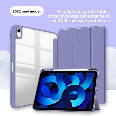 Кожаный чехол для iPad Pro11 2025 iPad Air13 с прозрачным слотом для карандаша Акриловая защитная крышка