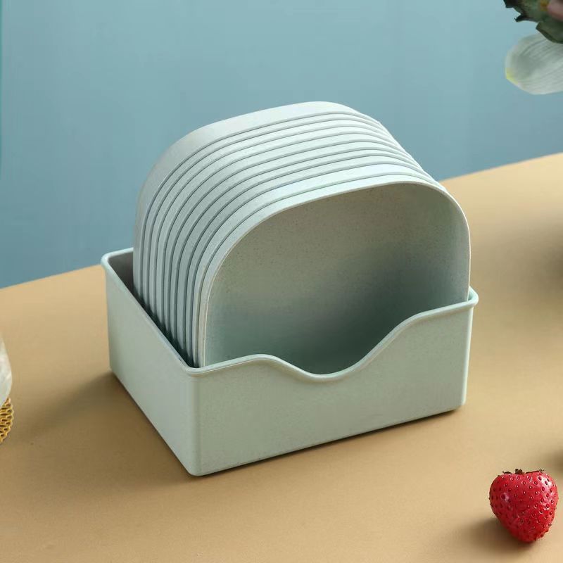 1 комплект пластиковых квадратных пищевых тарелок, поднос для хранения на кухне, блюдо для остатков пищевых костей