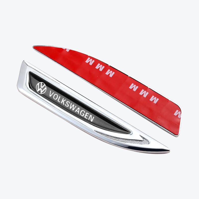 2PCS Car Side Door Body Fender Stickers Knife Badge For Volkswagen Golf 6 7 Passat Jetta B6 Touran MK5 Sticker SYSYZB-VWJD7