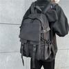 Гонконгский стиль нейтральный двойной карман большой клапан мотоциклетный студенческий школьный рюкзак новый повседневный стиль рюкзак для средней школы