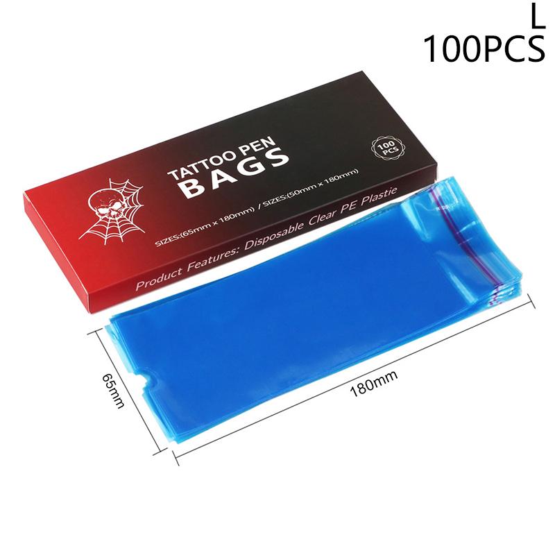 100 шт. больших размеров сумки для тату-ручек чехлы для машинок для татуировок черные синие самоклеящиеся чехлы аксессуары для татуировок