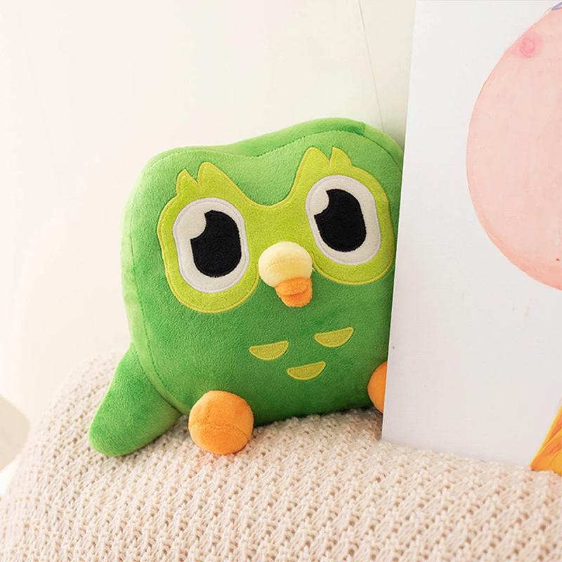 20cm Lovely Duolingo The Green Owl Cartoon Anime Plush Toy Soft Stuffed Animal Plushie Dolls Children Birthday Gift