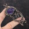 African Amethyst Pendant Copper Wire Wrapped Pendant Gemstone Pendant Unique Copper Design Jewelry Handmade Wire Wrap Jewelry Gift For Women