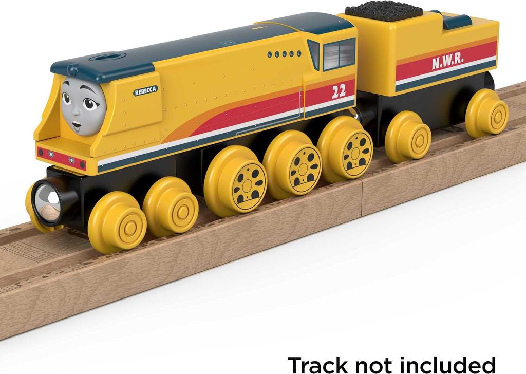 Mattel Thomas the Tank Engine Wooden Rail Series Rebecca Years Old and HBK14 (Thomas) [2 Up]