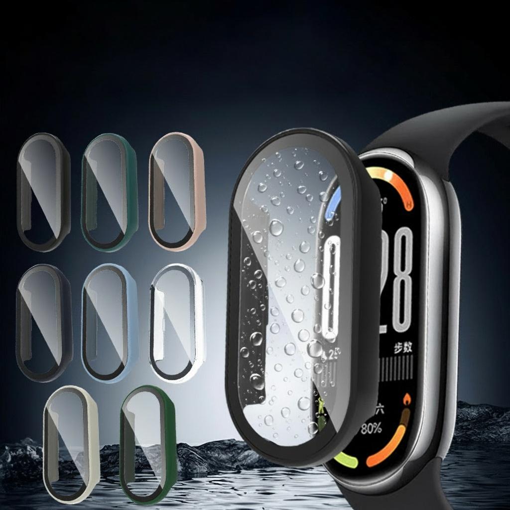 Закаленное Стекло+Чехол из ПК для Xiaomi Mi Band 10 9 8 Защитный Чехол Ударопрочный Полный Жесткий Защитный Экран Xiaomi Smart Band 10 9