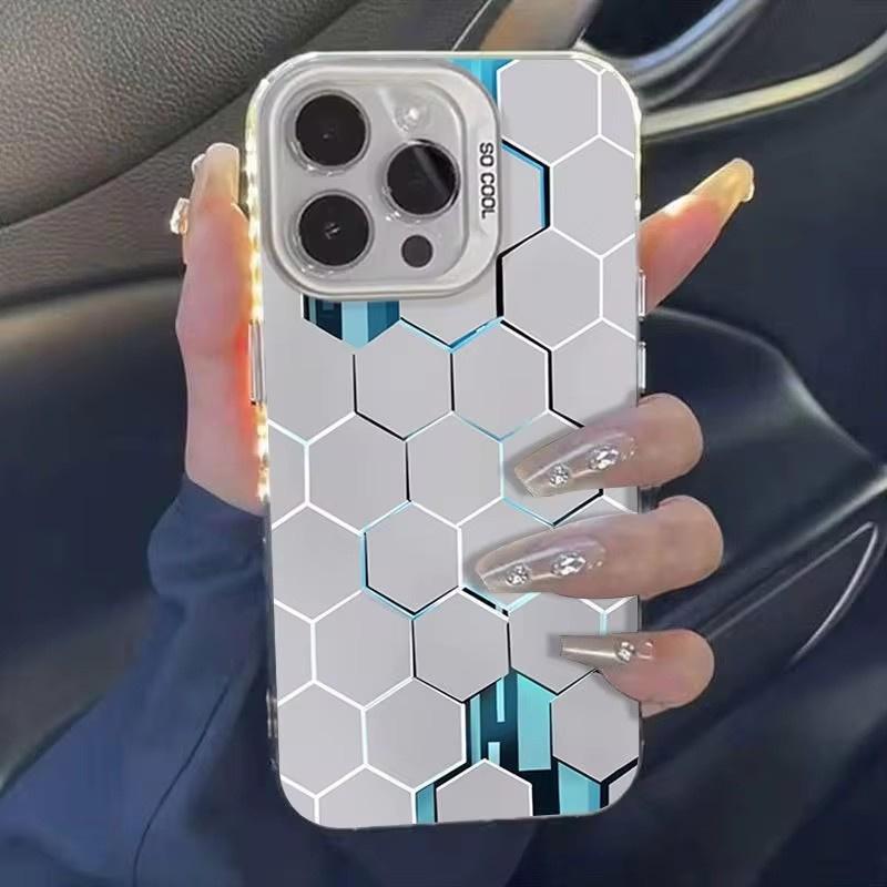 Fashion Technology Honeycomb Phone Case for  Redmi Note 13 12 11 Pro Plus 12S 11S 10S 10 13C K70 Ultra Matte Back Cover