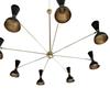 Восьмирожковая люстра из латуни, головки цвета слоновой кости или черные, внутри золото в стиле стильново
