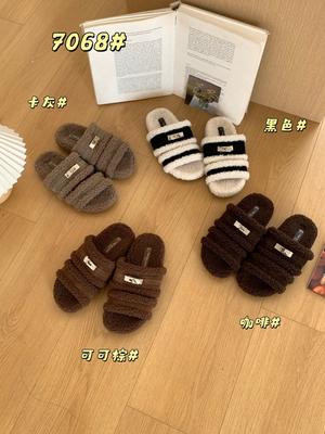 Французский нежный сказочный ветер мягкая подошва круглый носок открытый носок металлическая пряжка Birkenstock один педаль ленивый теплый пух шлепки