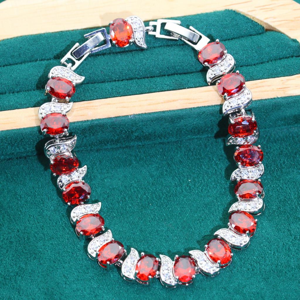 Europe and The United States Exquisite Popular Bride Zircon Necklace Necklace Bracelet Earrings Ring