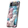 Cartoon Cute Cats Background Case Phone Cover for Samsung Galaxy Z Flip 6 5 4 3 5G ZFlip6 ZFlip5 ZFlip4 ZFlip3 Black Hard Trend