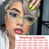 Unique Transparent Green Cat Eye Glasses Frame 2022 Luxury Designer Neon Eyeglasses Frames Reading Glasses Women Diopter +1.5 +2