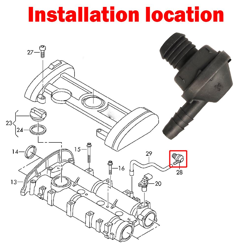 Шланг вентиляции картера с обратным клапаном для Seat Toledo Altea Xl 5p Cordoba Ibiza 6L 6j 6P Leon MK2 1p 030103175B