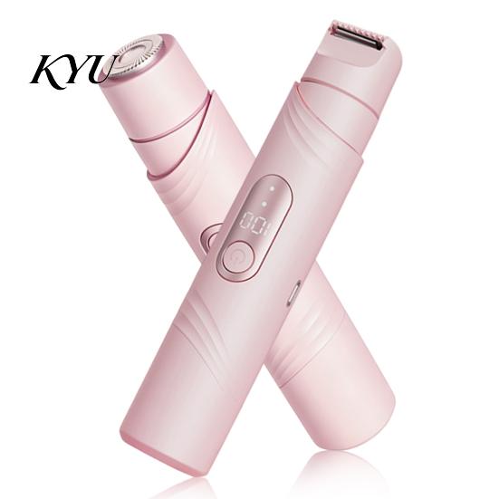 Travel Friendly Body Shaver Women Dual-Head Electric Shaver, Rechargeable IPX7 Waterproof Bikini Trimmer, Wet Dry Epilator Hair Removal for
