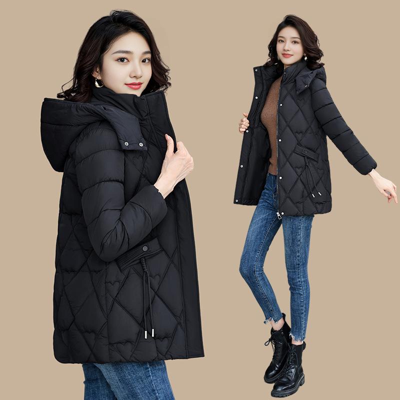 Winter cotton-padded clothes women's medium and long new middle-aged and elderly cotton-padded clothes autumn and winter warm cotton-padded jacket