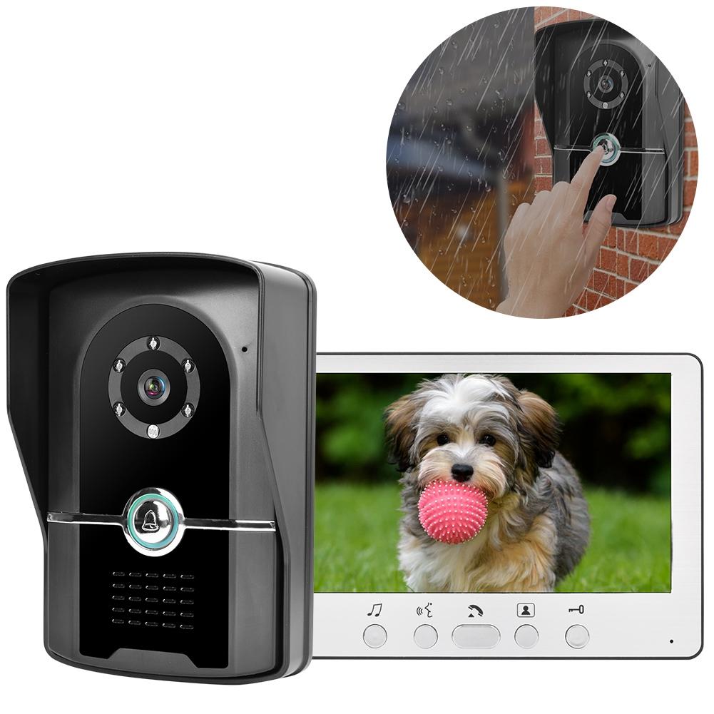 7-дюймовый TFT LCD проводной видеодомофон дверной звонок система внутренней связи ИК ночное видение