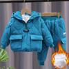 Winter Girls Boys Clothing Sets 2-10 Years Children Warm Thick Jackets Pants Suit Boy Coats Trousers Kids Tracksuit Outfit