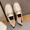 Small Leather Shoes Women's Autumn New Horse Buckle Platform Loafers Women's Single Shoes Large Size Women's Shoes One