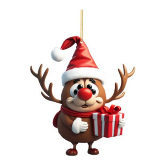 Мультяшный олень рождественский кулон подвесное украшение с шнурком легко повесить очаровательное рождество