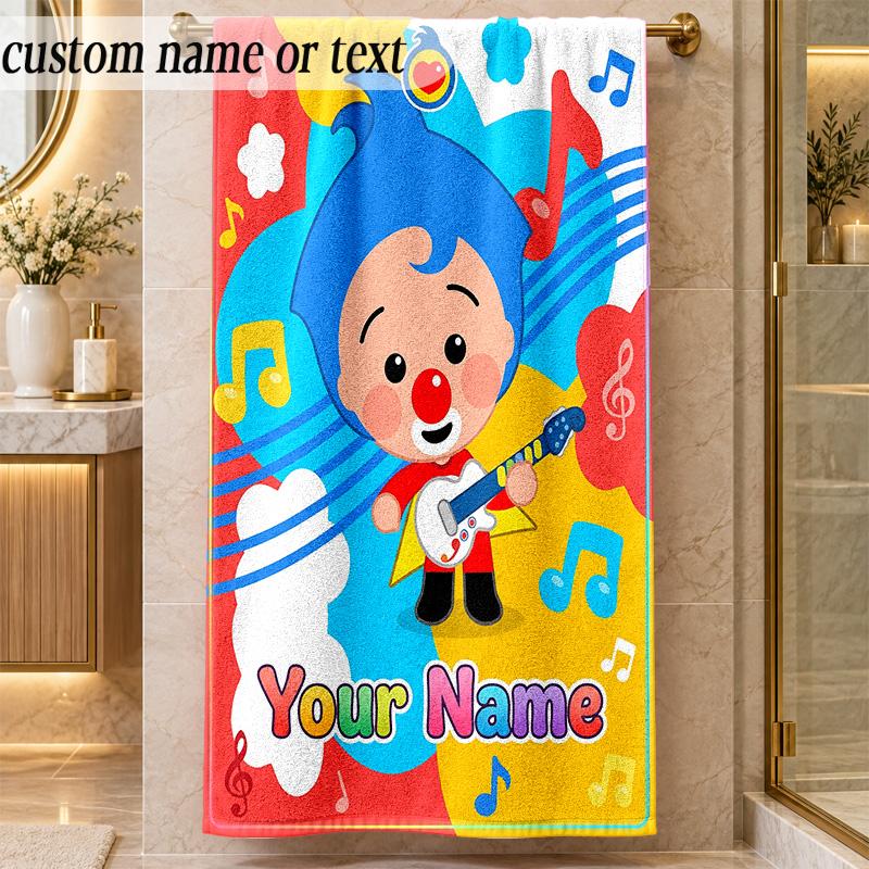 Beach TowelEl Payaso Plim Plim Custom Name Text Personalized Soft Towel for Beach Pool Indoor Home Decor Gift