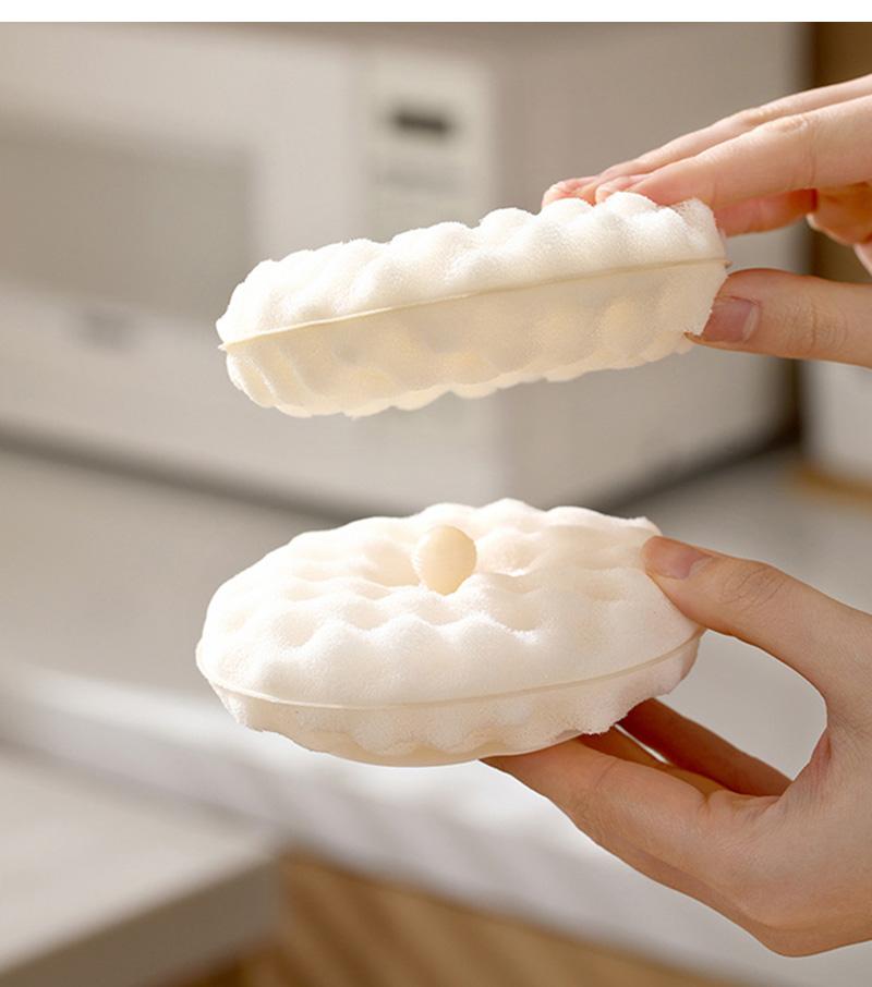 2 шт. Губка для мытья посуды с двойной присоской, губка для мытья посуды, кухонная щетка для чистки, многофункциональный инструмент для чистки