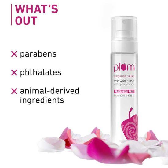 Plum Bulgarian Valley Rose Water Toner For Face | Bulgarian Rose Extracts | Alcohol-Free | Soft Spray Format | All Skin Types | 100 Ml