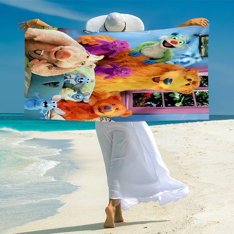 Bear in the Blue House Fashion Beach Towel: Ideal for Summer Adventures Soft, absorbent and quick drying suitable for swimming and bathing